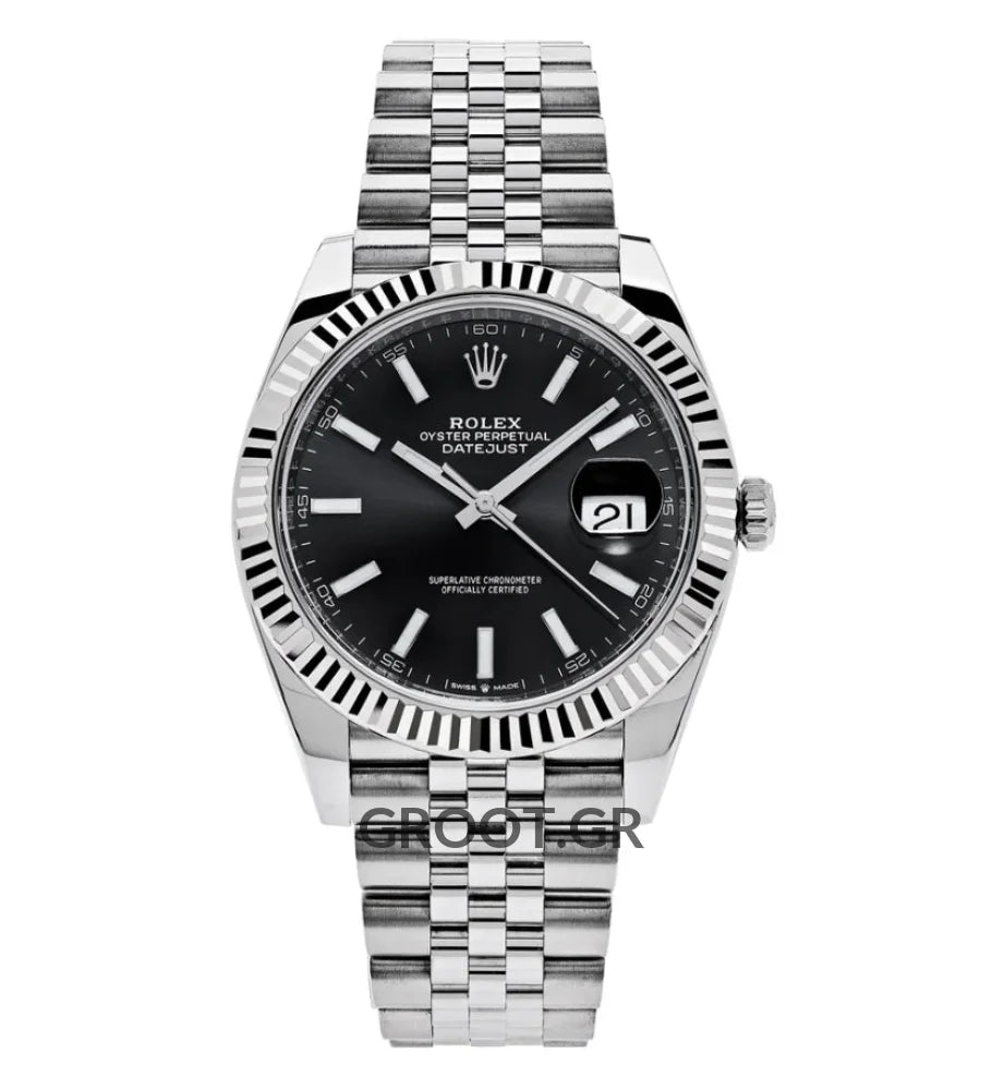 Rolex Datejust Steel Black Dial Jubilee 41Mm