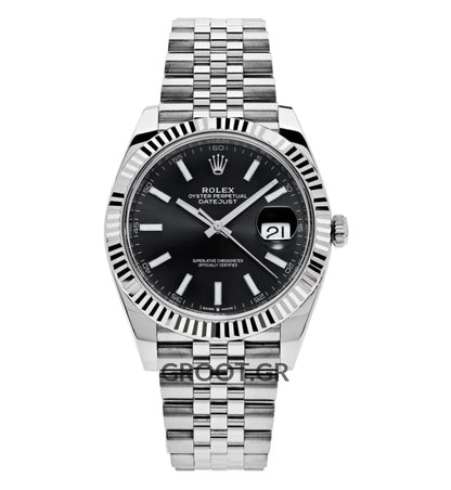 Rolex Datejust Steel Black Dial Jubilee 41Mm