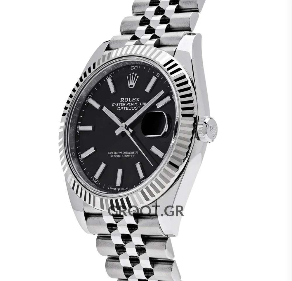 Rolex Datejust Steel Black Dial Jubilee 41Mm