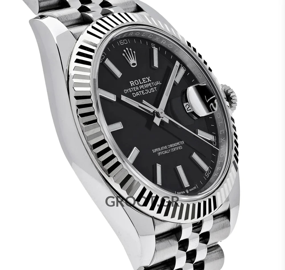 Rolex Datejust Steel Black Dial Jubilee 41Mm