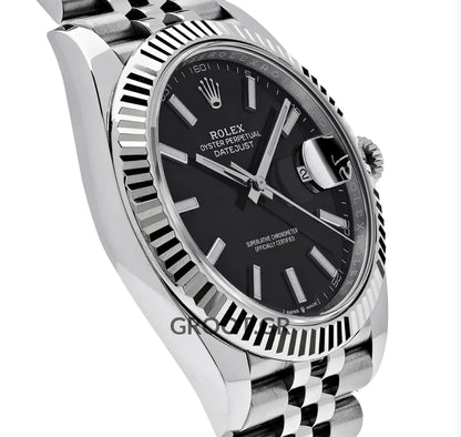Rolex Datejust Steel Black Dial Jubilee 41Mm