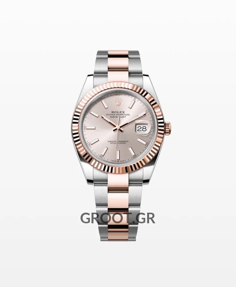 Rolex Datejust Sundust Dial Rose Gold Oyster 41Mm