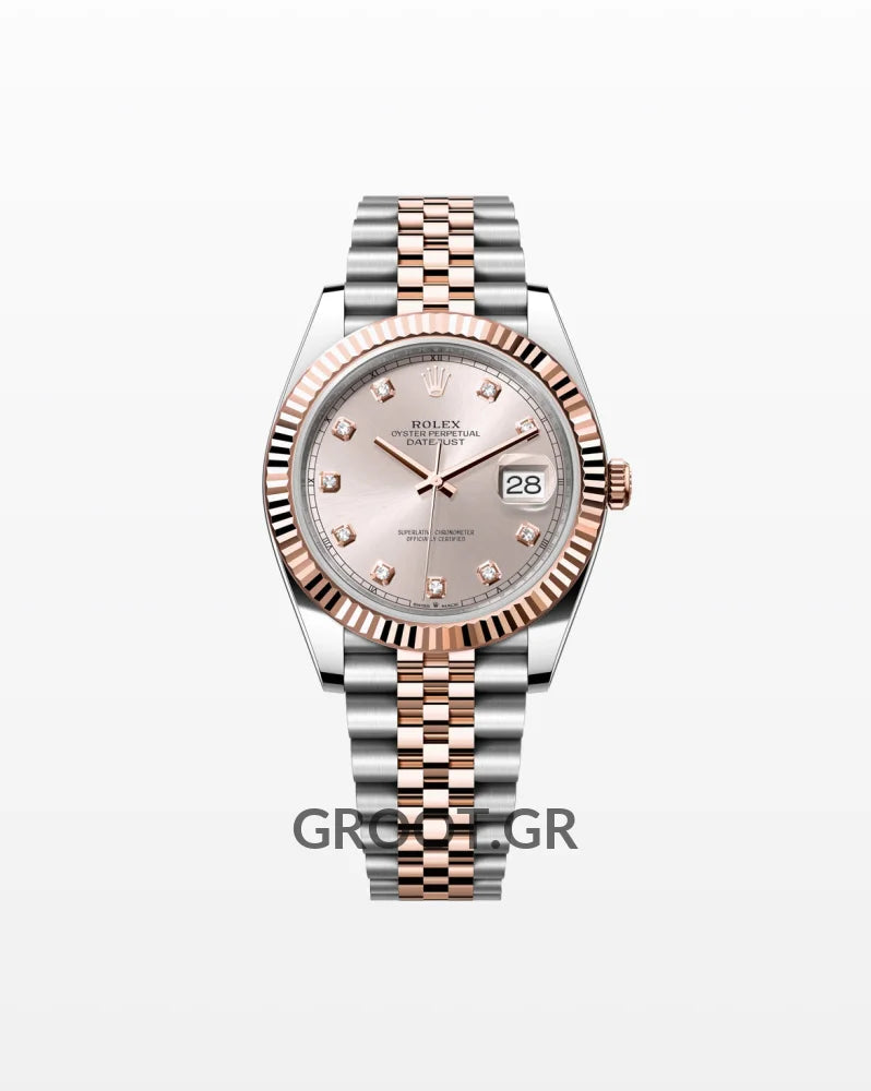 Rolex Datejust Sundust Diamonds Dial Rose Gold Jubilee 41Mm