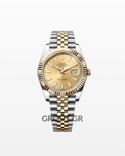 Rolex Datejust Two Tone Champagne Dial Jubilee 41Mm