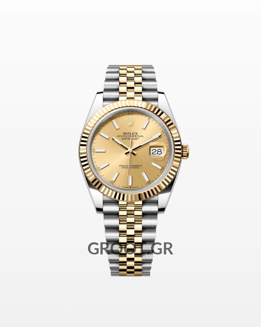 Rolex Datejust Two Tone Champagne Dial Jubilee 41Mm