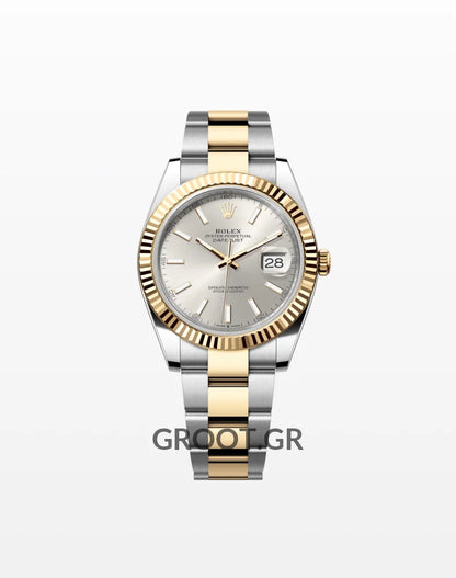 Rolex Datejust Two Tone Silver Dial Oyster 41Mm