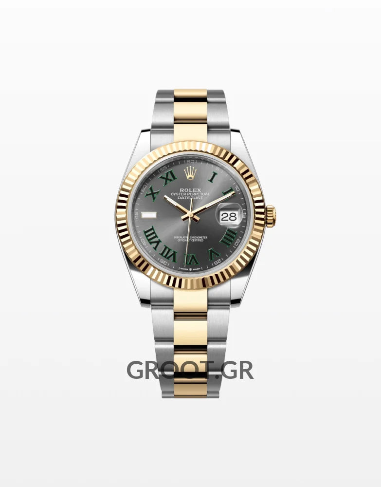 Rolex Datejust Wimbledon Two Tone Yellow Gold Oyster 41Mm