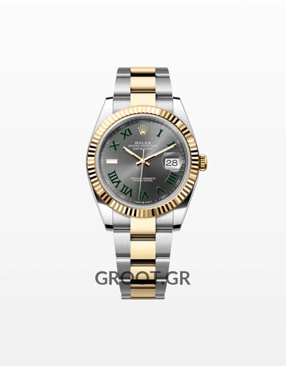 Rolex Datejust Wimbledon Two Tone Yellow Gold Oyster 41Mm