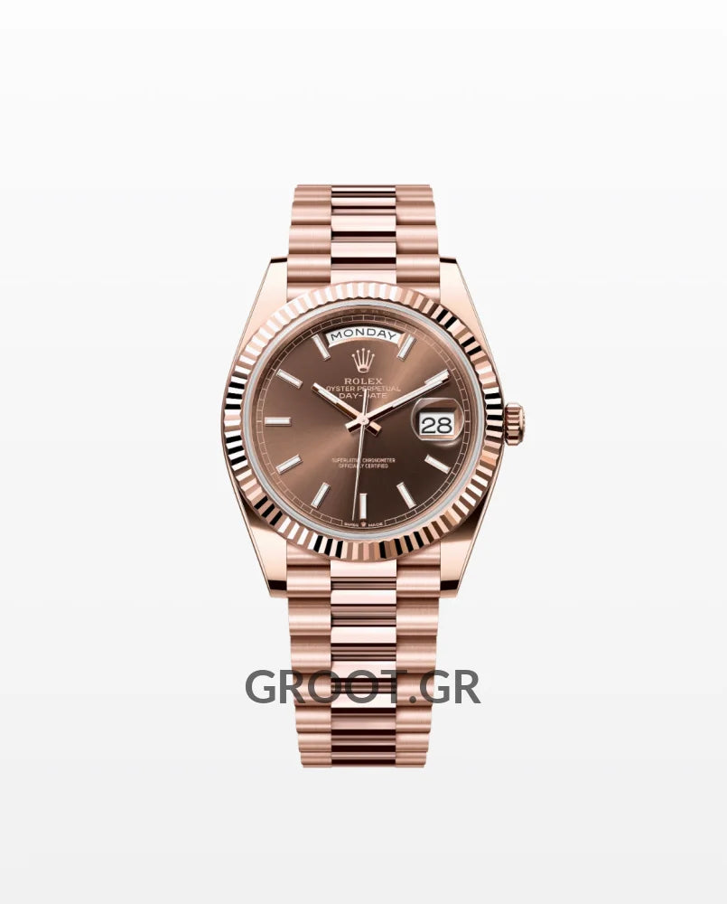 Rolex Day-Date Chocolate Dial Everose Gold President 40Mm