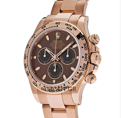 Rolex Daytona Rose Gold Chocolate Brown Dial 40Mm