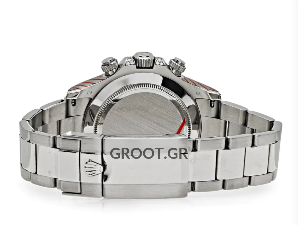 Rolex Daytona White Gold Rainbow Bezel Black Diamond Dial 40Mm