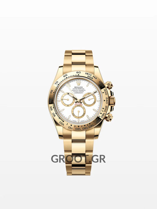 Rolex Daytona Yellow Gold White Dial 40Mm