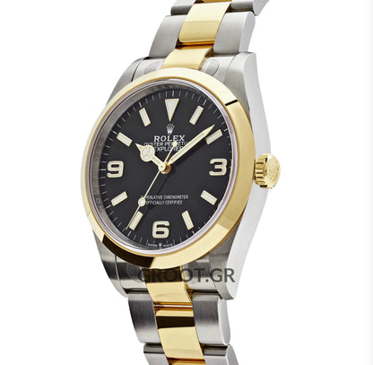 Rolex Explorer Two Tone Black Dial 36Mm