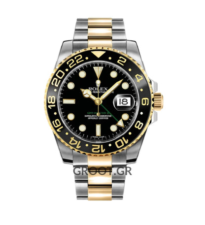 Rolex Gmt-Master Ii Two Tone Yellow Gold Black Dial 40Mm