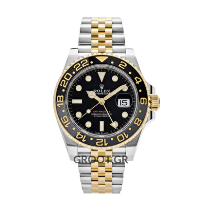 Rolex Gmt-Master Ii Two Tone Yellow Gold Black Dial Jubilee 40Mm