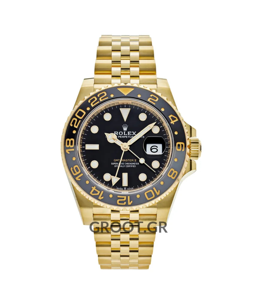 Rolex Gmt-Master Ii Yellow Gold Black Dial Jubilee 40Mm