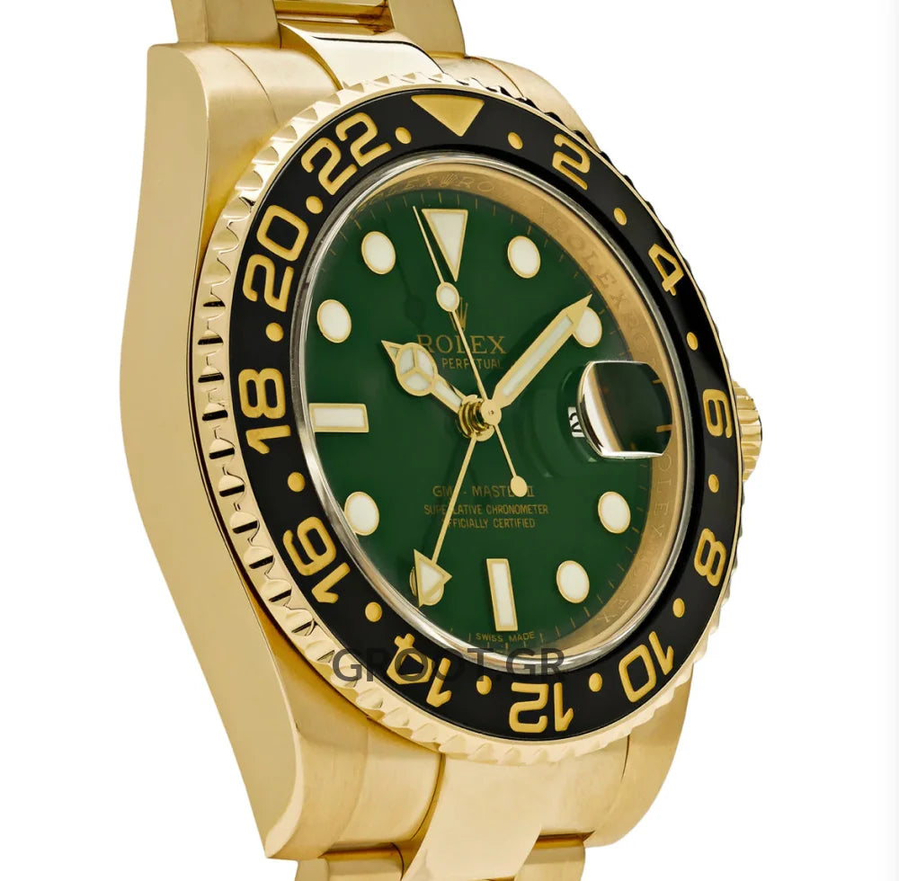 Rolex Gmt-Master Ii Yellow Gold Green Dial 40Mm