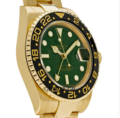 Rolex Gmt-Master Ii Yellow Gold Green Dial 40Mm