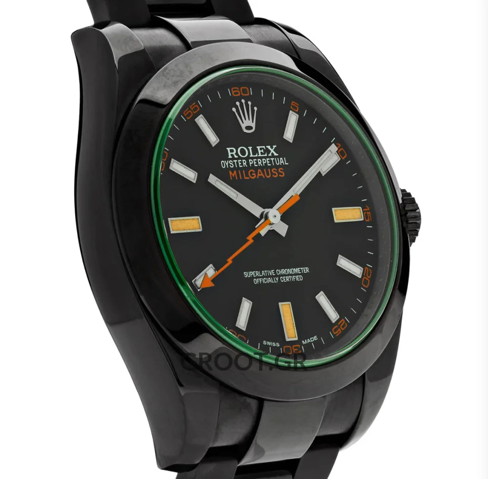 Rolex Milgauss Black Pvd Coated Steel Dial 40Mm