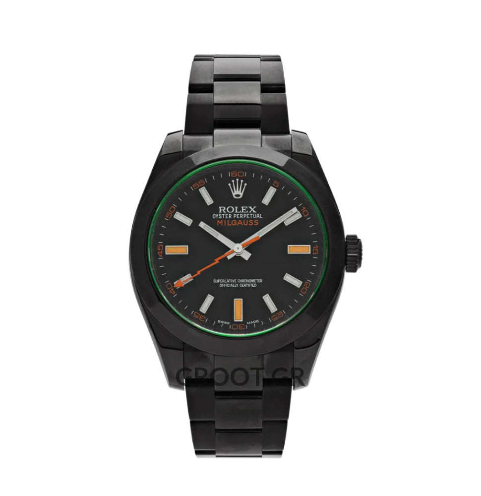 Rolex Milgauss Black Pvd Coated Steel Dial 40Mm