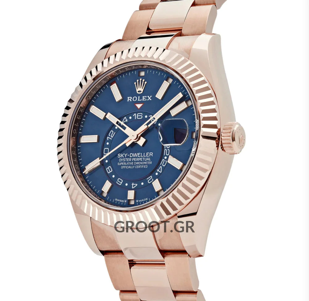 Rolex Sky-Dweller Pink Gold Blue Dial 42Mm