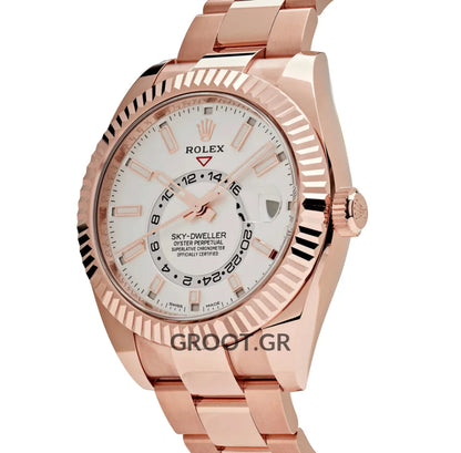 Rolex Sky-Dweller Rose Gold White Dial 42Mm
