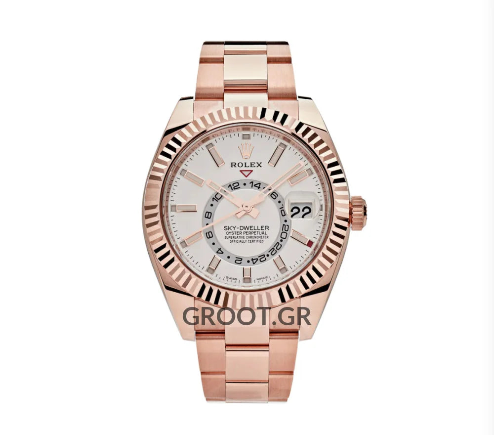 Rolex Sky-Dweller Rose Gold White Dial 42Mm