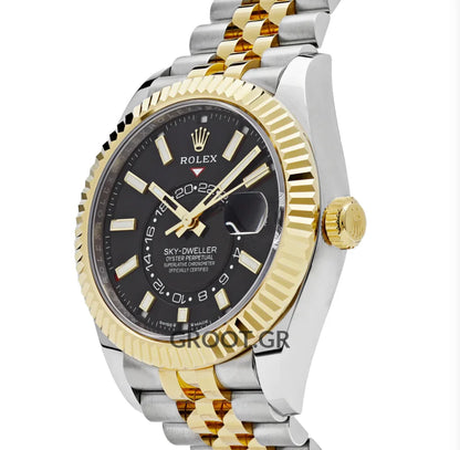 Rolex Sky-Dweller Two Tone Black Dial Jubilee 42Mm