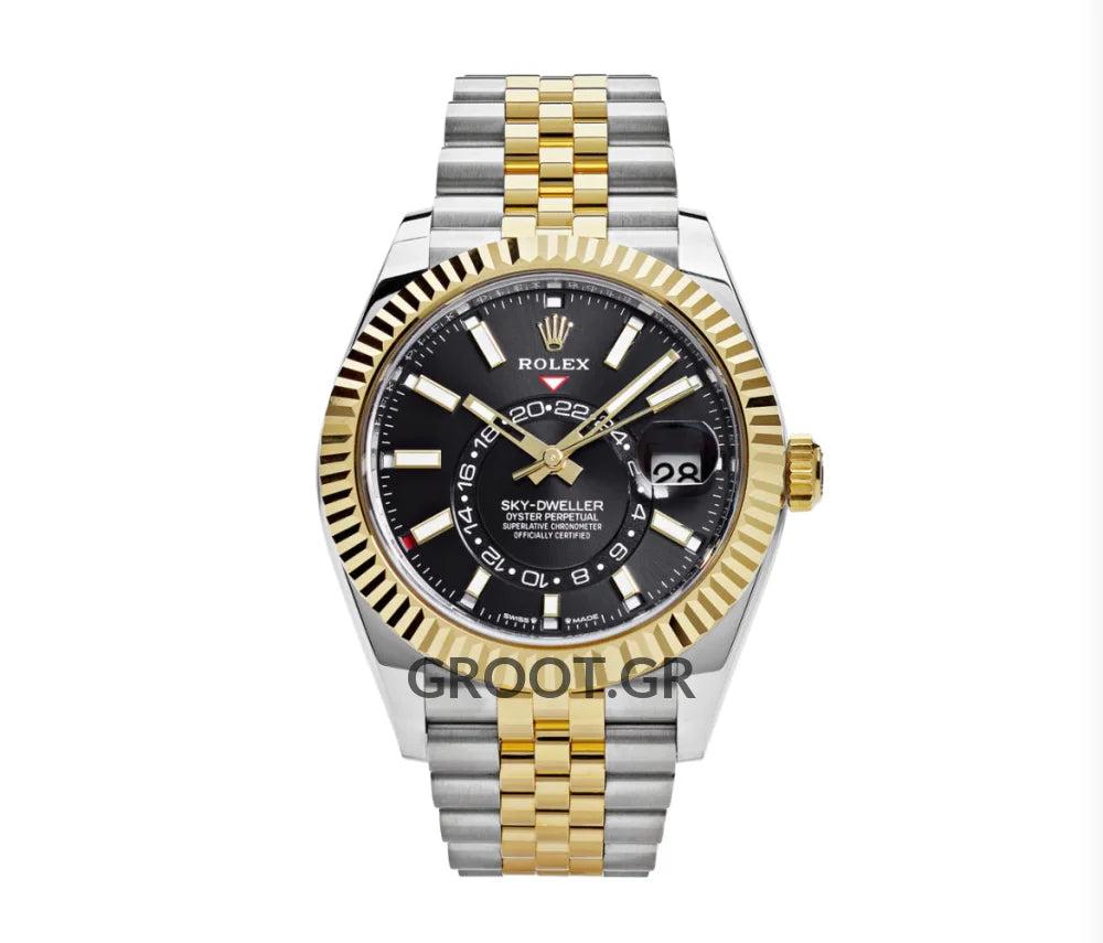 Rolex Sky-Dweller Two Tone Black Dial Jubilee 42Mm