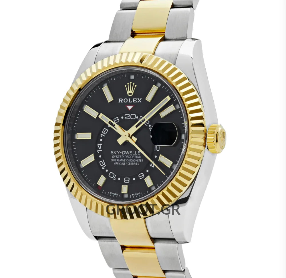 Rolex Sky-Dweller Two Tone Black Dial Oyster 42Mm