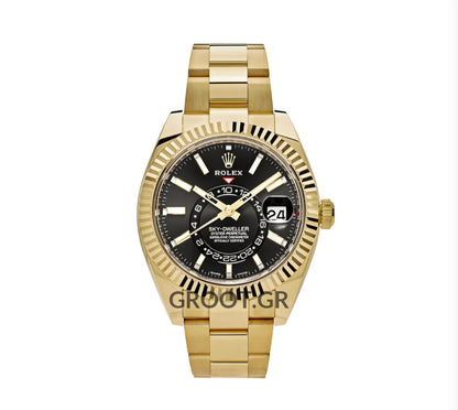 Rolex Sky-Dweller Yellow Gold Black Dial Oyster 42Mm