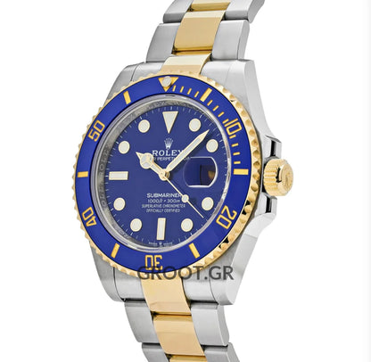 Rolex Submariner Date Twotone Yellow Gold Blue Dial 41Mm