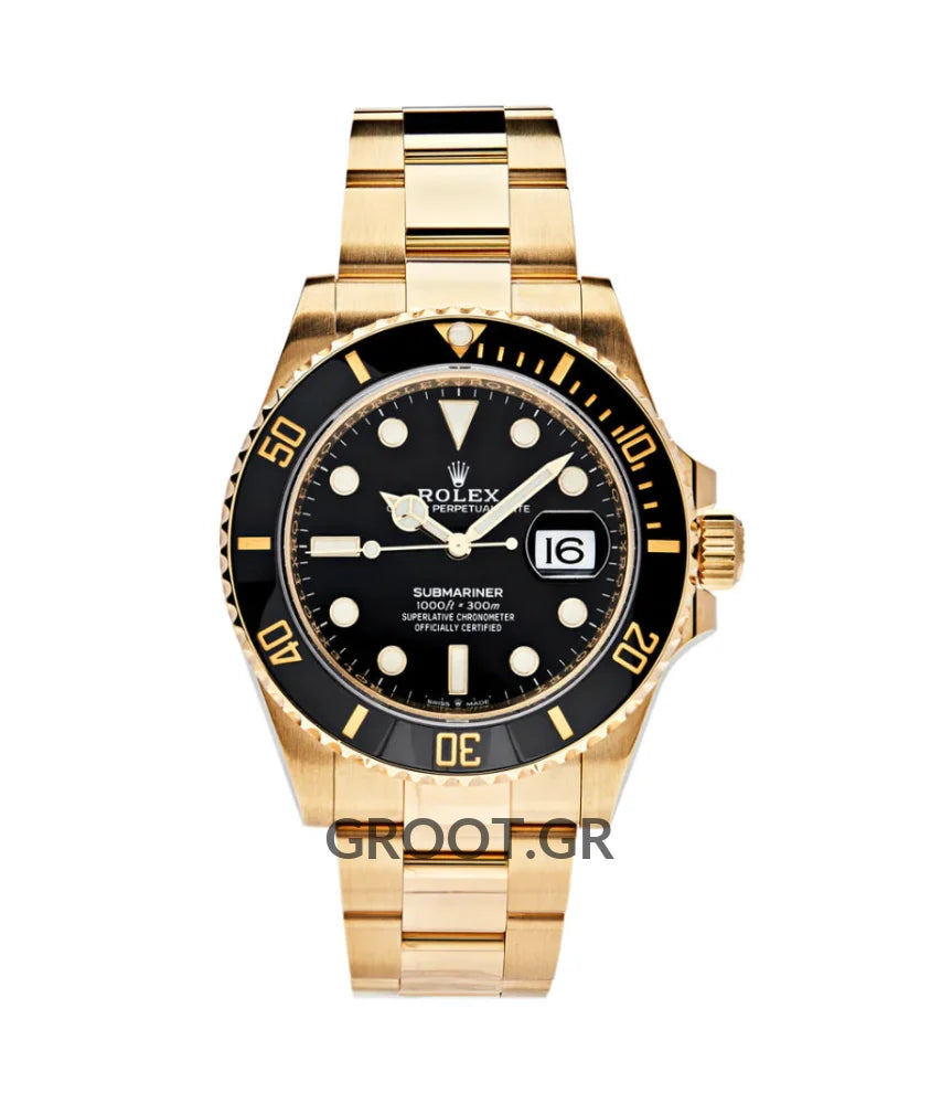 Rolex Submariner Date Yellow Gold Black Dial Ceramic Bezel 41Mm