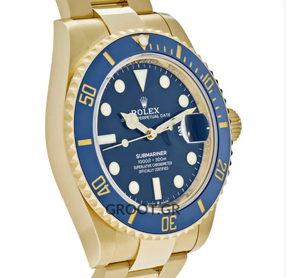 Rolex Submariner Date Yellow Gold Blue Dial Ceramic Bezel 41Mm