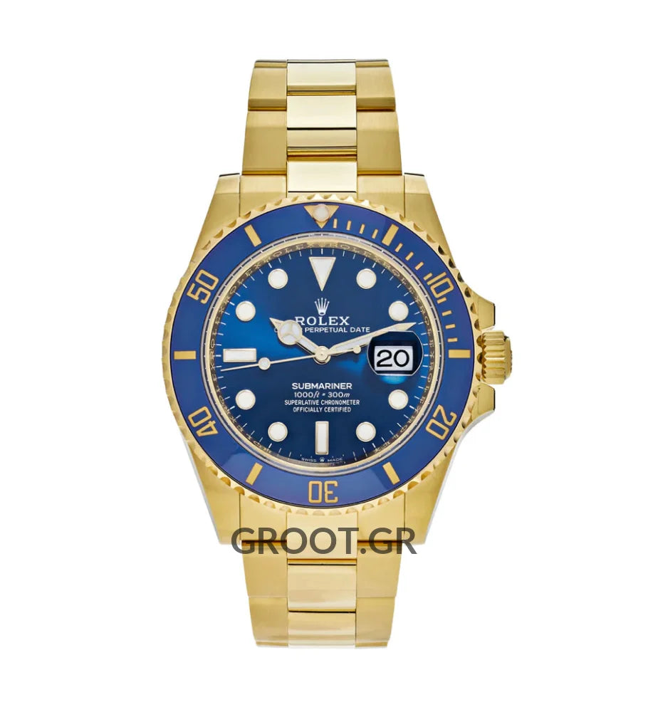 Rolex Submariner Date Yellow Gold Blue Dial Ceramic Bezel 41Mm