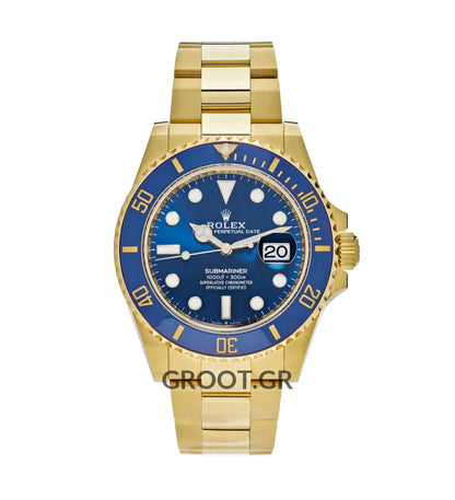 Rolex Submariner Date Yellow Gold Blue Dial Ceramic Bezel 41Mm