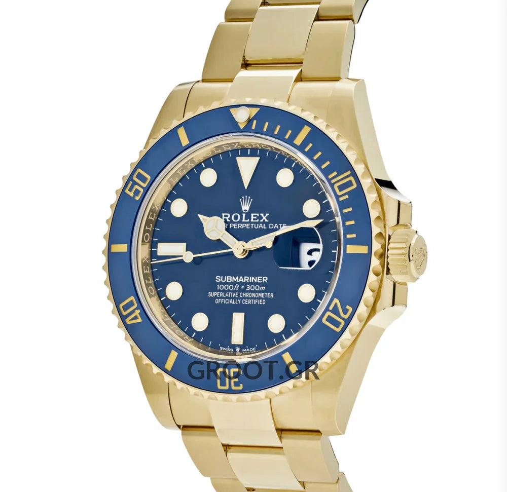 Rolex Submariner Date Yellow Gold Blue Dial Ceramic Bezel 41Mm