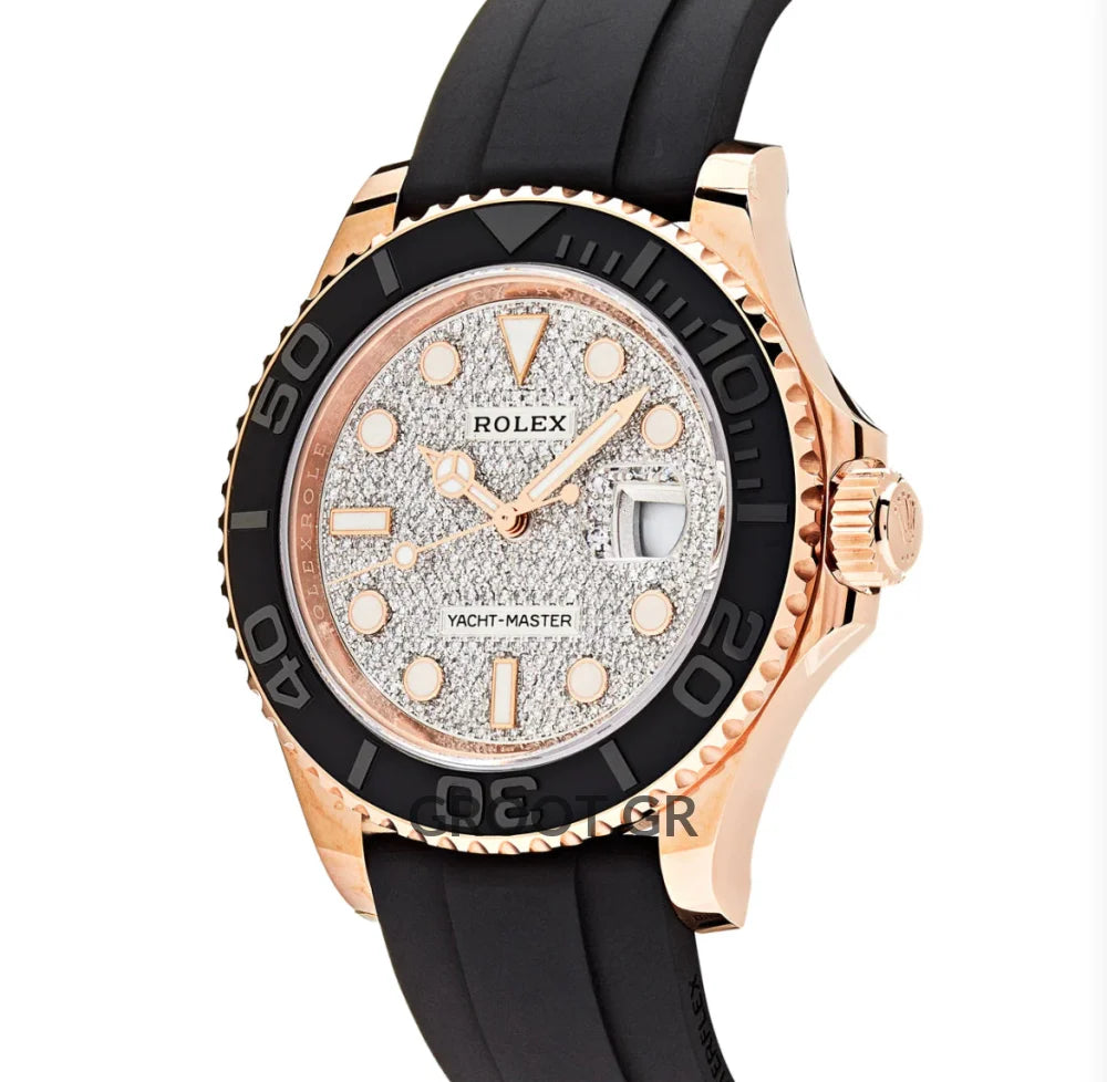 Rolex Yacht Master Rose Gold Pave Diamond Dial 40Mm