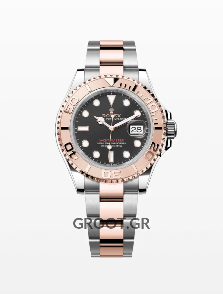 Rolex Yacht-Master Two Tone Pink Gold Black Dial 40Mm