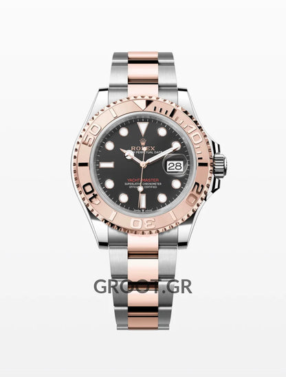 Rolex Yacht-Master Two Tone Pink Gold Black Dial 40Mm